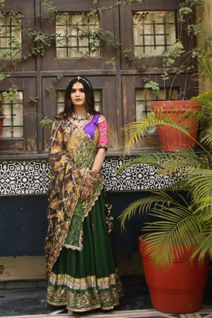 Mirror & Pearl Handwork Designer Choli