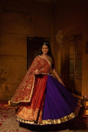 Premium Bridal Red Rajasthani Saree