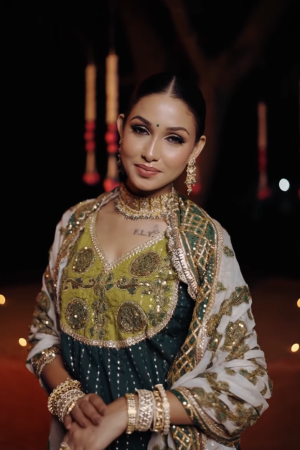 Golden Zardozi Bridal Lehenga Choli
